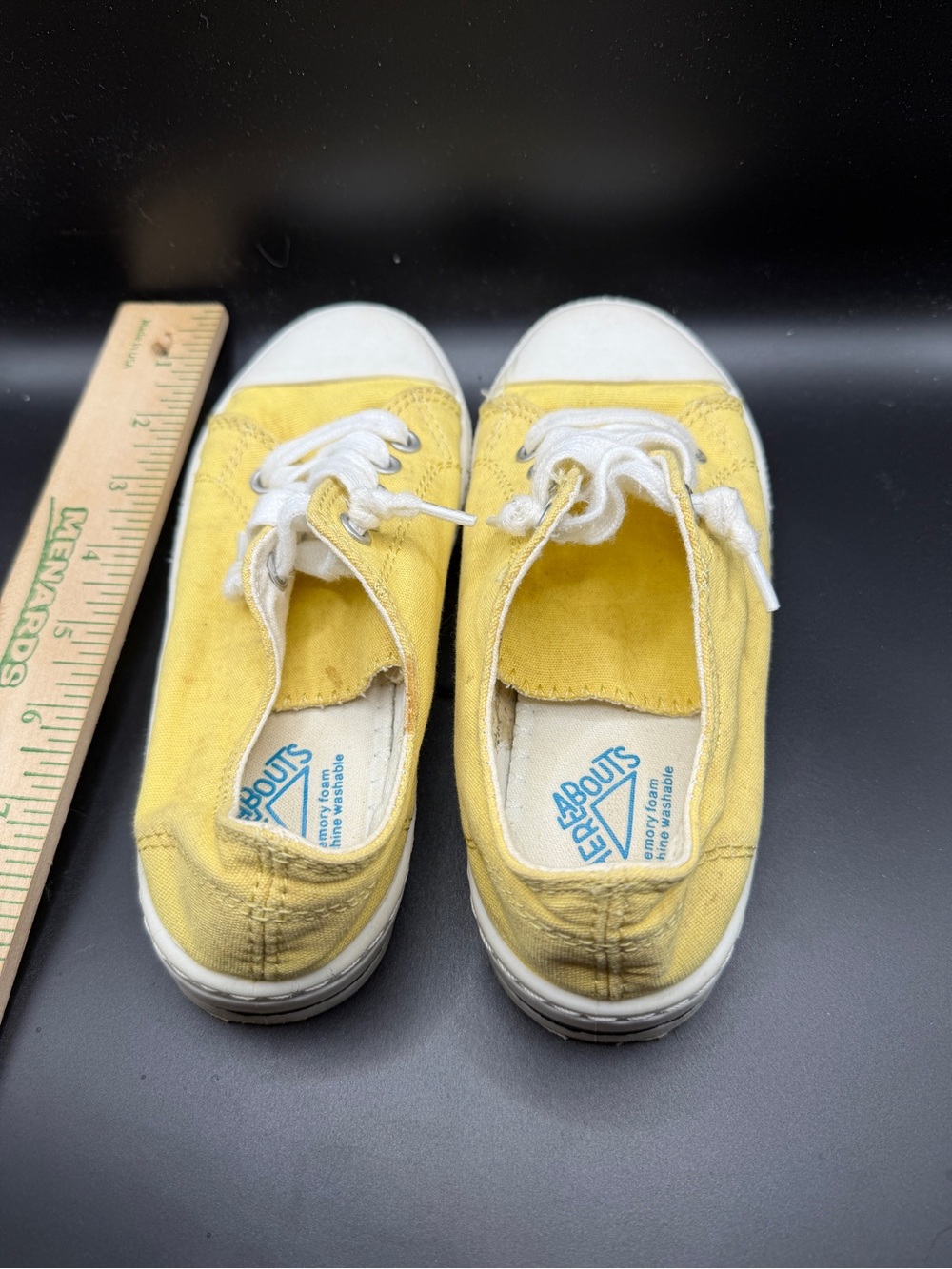 Yellow Canvas Kids Lace-Up Sneakers with White Toe
